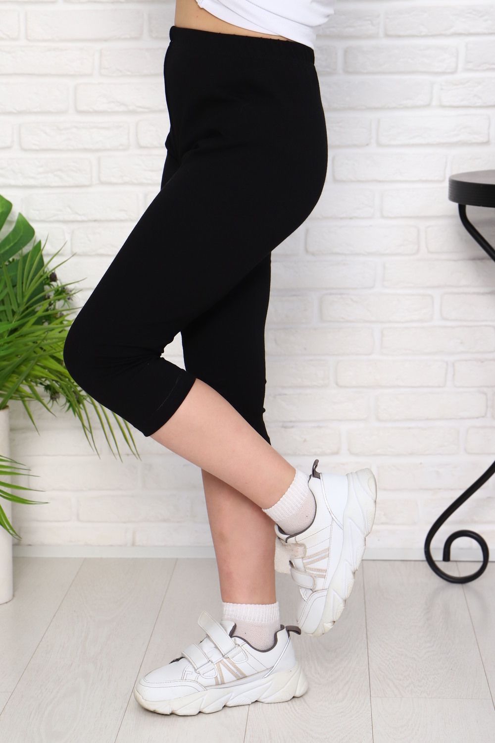 Лосины Черные укороченные плотные детские Натали (Акция)