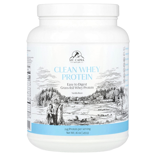 Mt. Capra, чистый сывороточный протеин, со вкусом ванили, 453 г (16 унций)