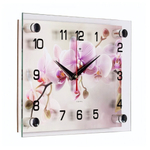 2026-047 Часы настенные "Орхидея на бежевом" Рубин