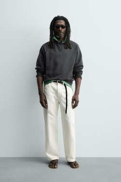 ZARA X AARON LEVINE БРЮКИ КАРГО, БЕЛЫЙ