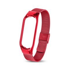 Металлический ремешок Steel belt для Xiaomi Mi Band 5 (Красный)