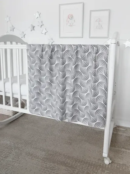 Плед для новорожденных Baby Nice Ракушки 100х140 серый