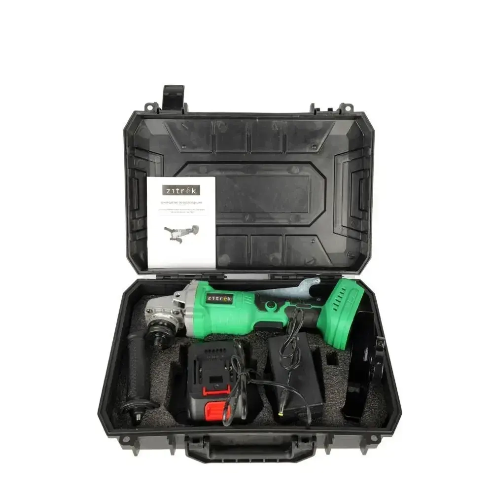 Болгарка Zitrek ZKAG20-125 PRO (20В, АКБ 4Ач и З/У, 8000 об/мин, d диска 125 мм, кейс) / УШМ / Шлифмашина