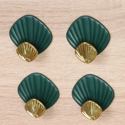 Крючки в наборе 4шт пластиковые на липкой основе «ЭДАЛЕН», цвет зелёный опал, нагрузка 2кг/6см