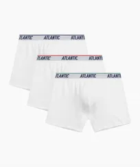 Трусы мужские боксеры удлиненные (3шт) Atlantic 3MH-237, хлопок, белый