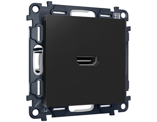 MA814010 Комплект механизма розетки HDMI 2.0 ALFA Черный матовый 40V/500mA 2.0GHz 5-18Gbit/s QUANT (AP8140, VM222)