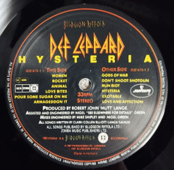 Винтажная виниловая пластинка LP Def Leppard Hysteria (Holland 1987) Pour Some Sugar On Me