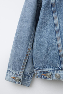 ZARA БАЗОВАЯ ДЖИНСОВАЯ КУРТКА, СИНИЙ