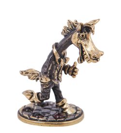 Народные промыслы AM-4190 Фигурка «Лошадь Фраерок» (латунь, янтарь)