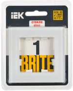 BRITE Рамка 1-местная РУ-1-2-Бр стекло белый матовый IEK