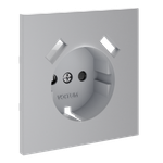 Накладка для розетки с заземлением и защитными шторками, с USB A+A, S70 (серый)