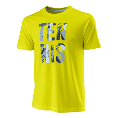 Мужское теннисное поло Wilson Stacked Tech T-Shirt Men - Yellow, Multicoloured