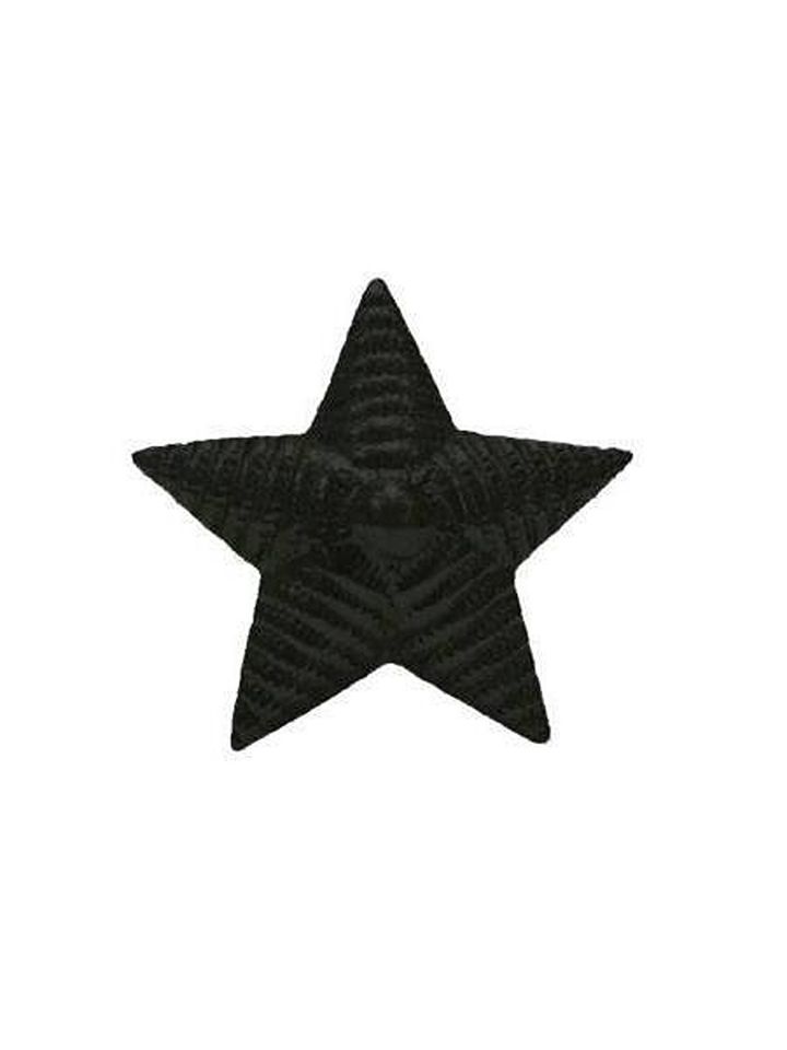 Звезда малая металл рифленая черная (на погоны)