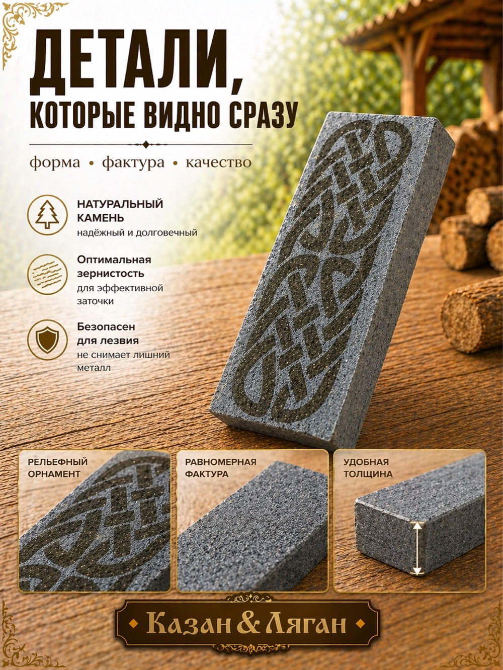 Точильный камень с чехлом