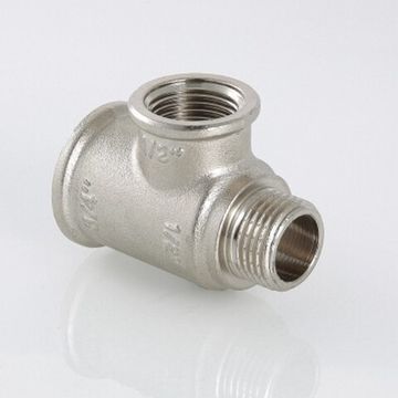 Тройник Valtec 1/2"х3/4"х3/4" ВР/ВР/НР переходной латунный никелированный VTr.134.RN.040505