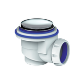 Cифон UNICORN для душ. поддона с хром. выпуск. D65 б/отвода G410Н