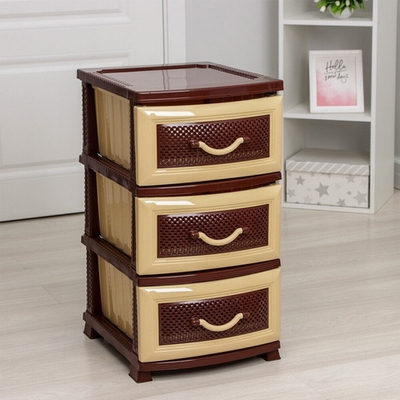 Комод 3-х секционный "Дельфин" темно-коричневый/бежевый