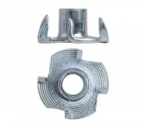 Гайка мебельная M6 100 шт, врезная, забивная, DIN 1624