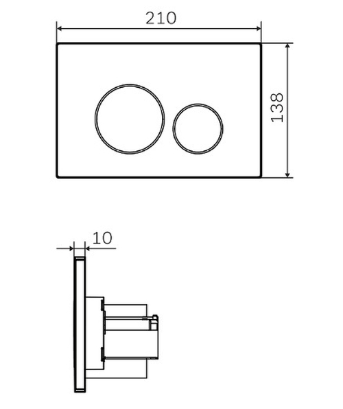Клавиша смыва AM.PM Pro L I049038 Черная матовая