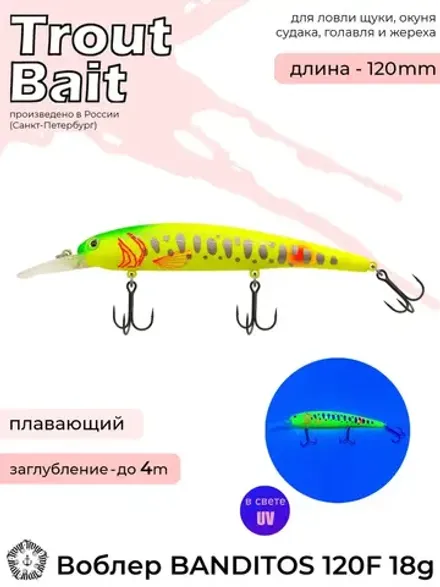 Воблер Trout Bait Bandit 120 F (до 4 м) 19 гр.col.028