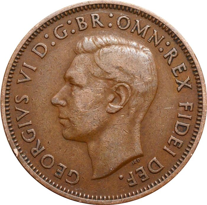 1/2 пенни 1949-1952 Великобритания XF