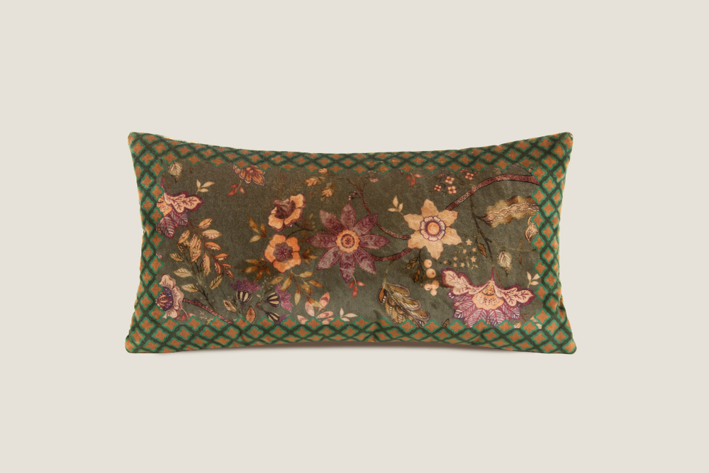 Подушка декоративная 30х60 Frati Home Floral Green зеленый