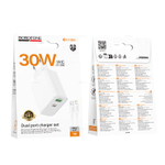 Зарядное устройство на Lightning PD30W+QC3.0 Borofone BA108A (white)