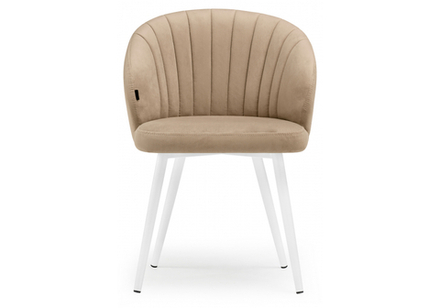 Стул на металлокаркасе Woodville Бэнбу velutto 05, белый, ножки белые