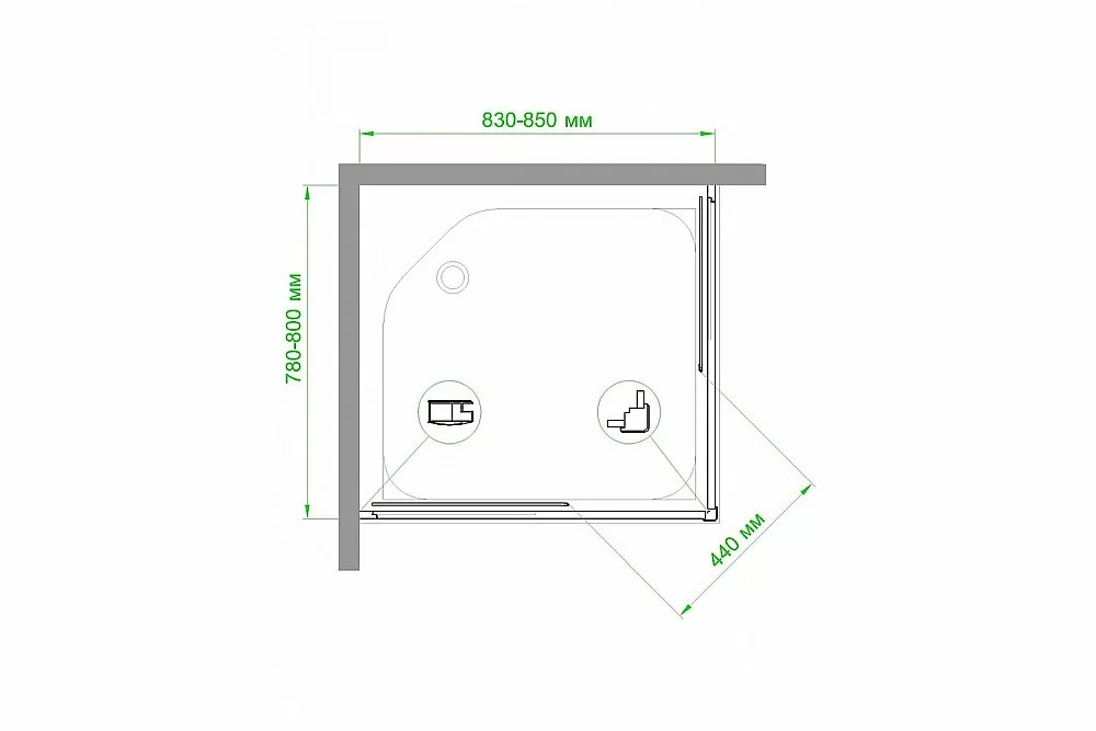 Душевой уголок Royal Bath RB8085HPD-C-BL 85х80 матовый