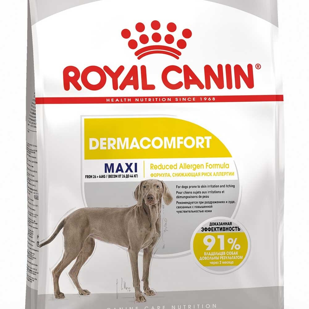 Royal Canin Maxi Dermacomfort - корм для собак крупных пород с чувствительной кожей (с 15 месяцев до 5 лет)