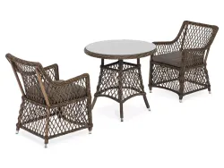 "Эспрессо-80 L" обеденная группа плетеная, цвет коричневый