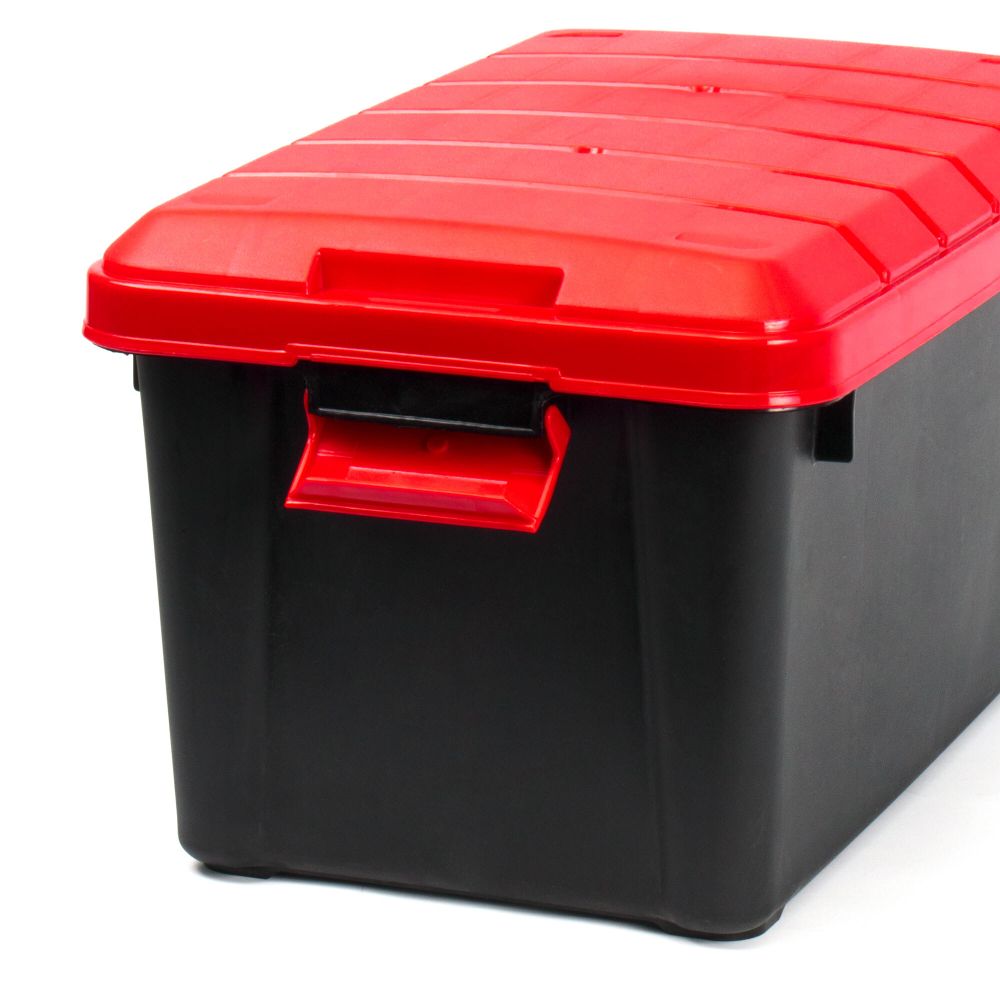 Ящик многофункц. особопрочный СЛЕДОПЫТ Expedition Box, 40 л, 600х360х320 мм, цв. черный/красный/3/