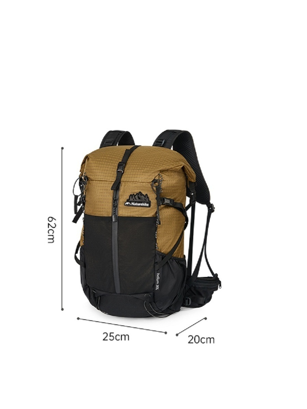 Рюкзак туристический Naturehike Helium Series 30+5 л, коричневый
