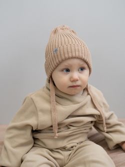 Шапка вязаная-резинка хлопковая (Сандал) КЭП БОН-БОН
