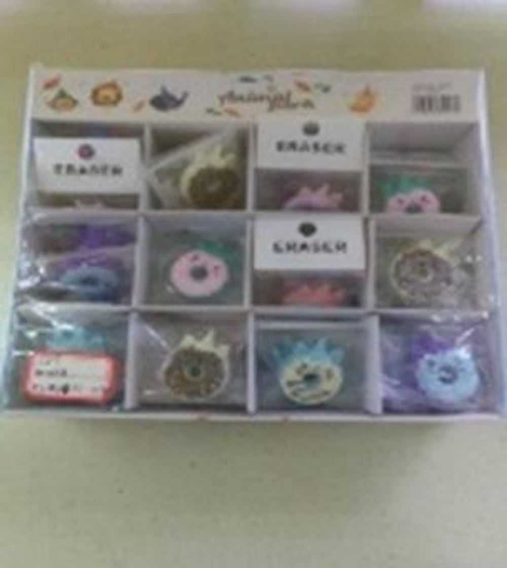 Ластик "Веселый пончик" 3см, в пакете, микс