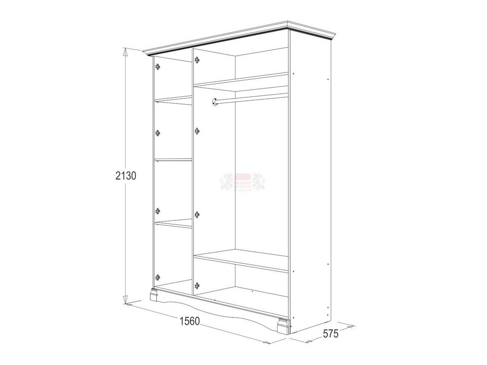 Шкаф трехстворчатый "Ольга-1Н"