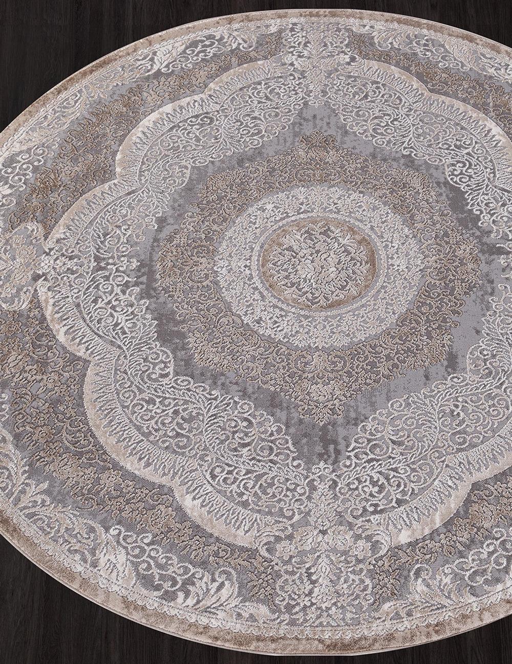 Ковер 03880C - GREY / BROWN - Круг - коллекция ARMINA размер 160*160 см