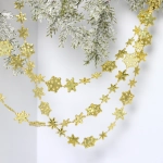 Бусы на ёлку 2,0 м «Снежинки», Золото