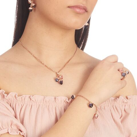 Колье Boccadamo Caleida KGR008RS  R/V/BL/RG с кристаллами Swarovski, покрытием золотом