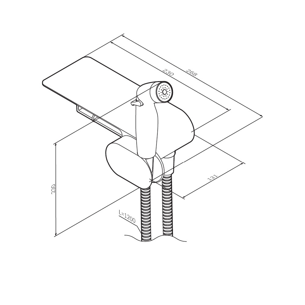 Смеситель, монтируемый в стену с гигиеническим душем AM.PM Like F0202600