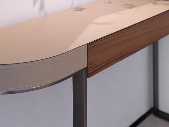 Консоль 4606, 150х84 см, дерево, металл, экокожа