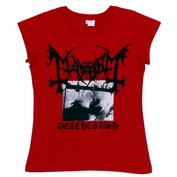 Футболка женская Mayhem - Deathcrush красная