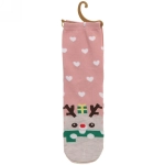 Носки женские «Новогодние зверята «, микс 5 цветов, р-р 36-39 (крючок, пакет, стикер)