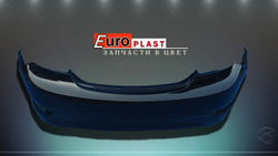 Бампер задний черный на Hyundai Solaris 2010-2014 седан