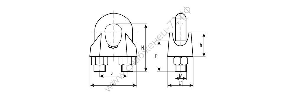 ЗУБР DIN 741 6 мм, зажим троса, 80 шт, Профессионал (4-304415-06)