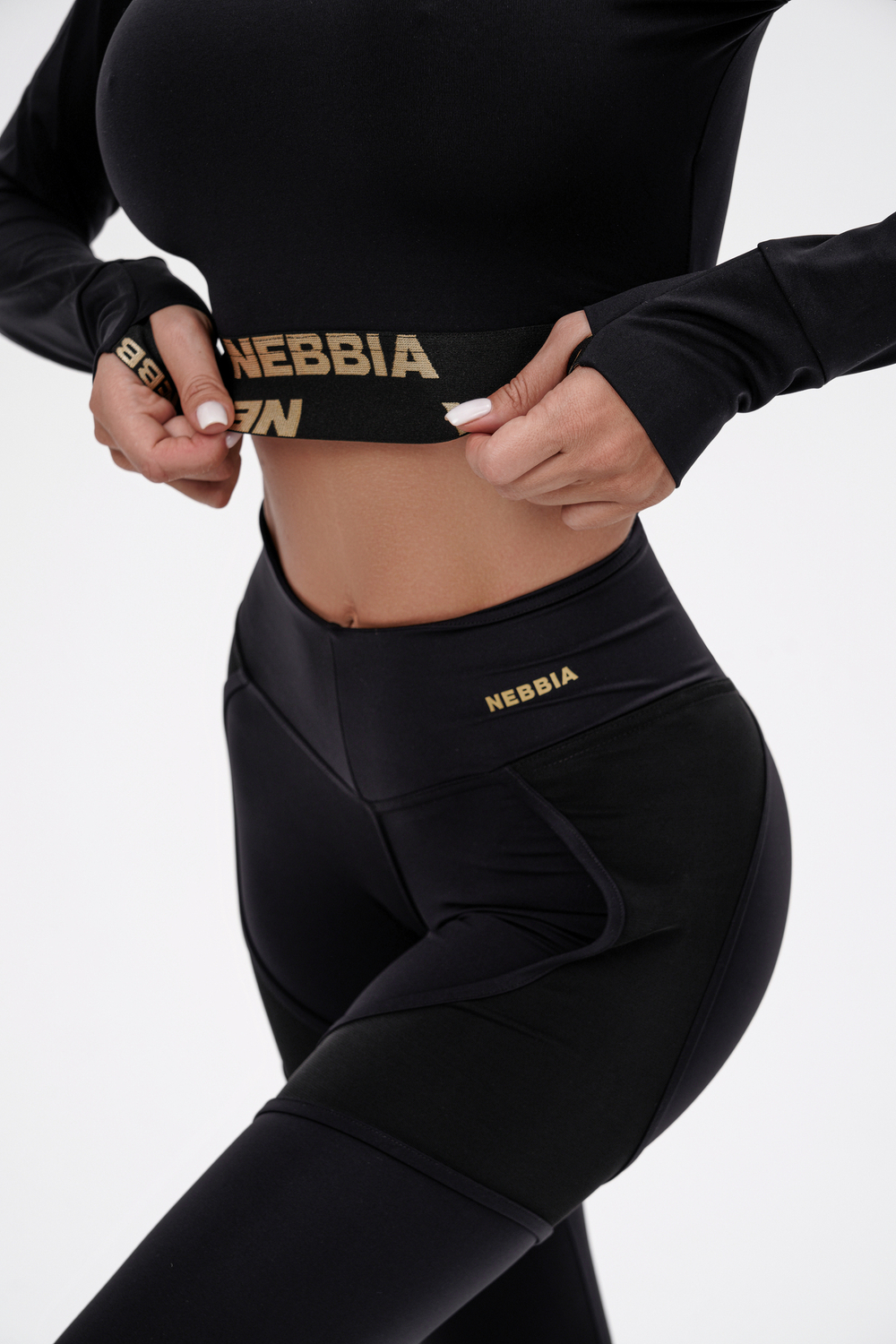 Женский лонгслив NEBBIA 839 Women's Long Sleeve Crop Top INTENSE Perform Gold