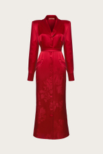 ПЛАТЬЕ-ХАЛАТ ИЗ КРАСНОГО ТРИАЦЕТАТА