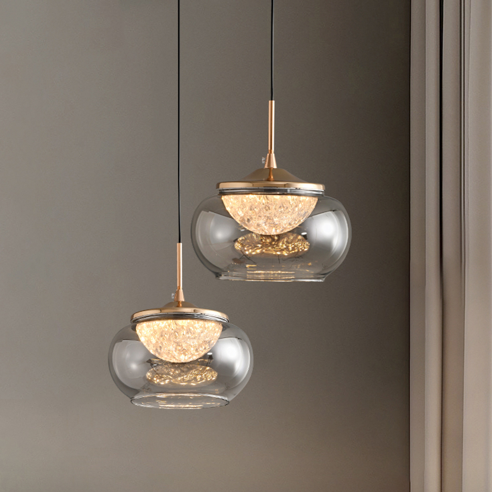 Подвесной светильник MT9128-1H gold/smoke