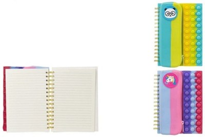 Блокнот+Pop it+пенал: 21*15см 80л.клет., на объёмной спирали (Basir)