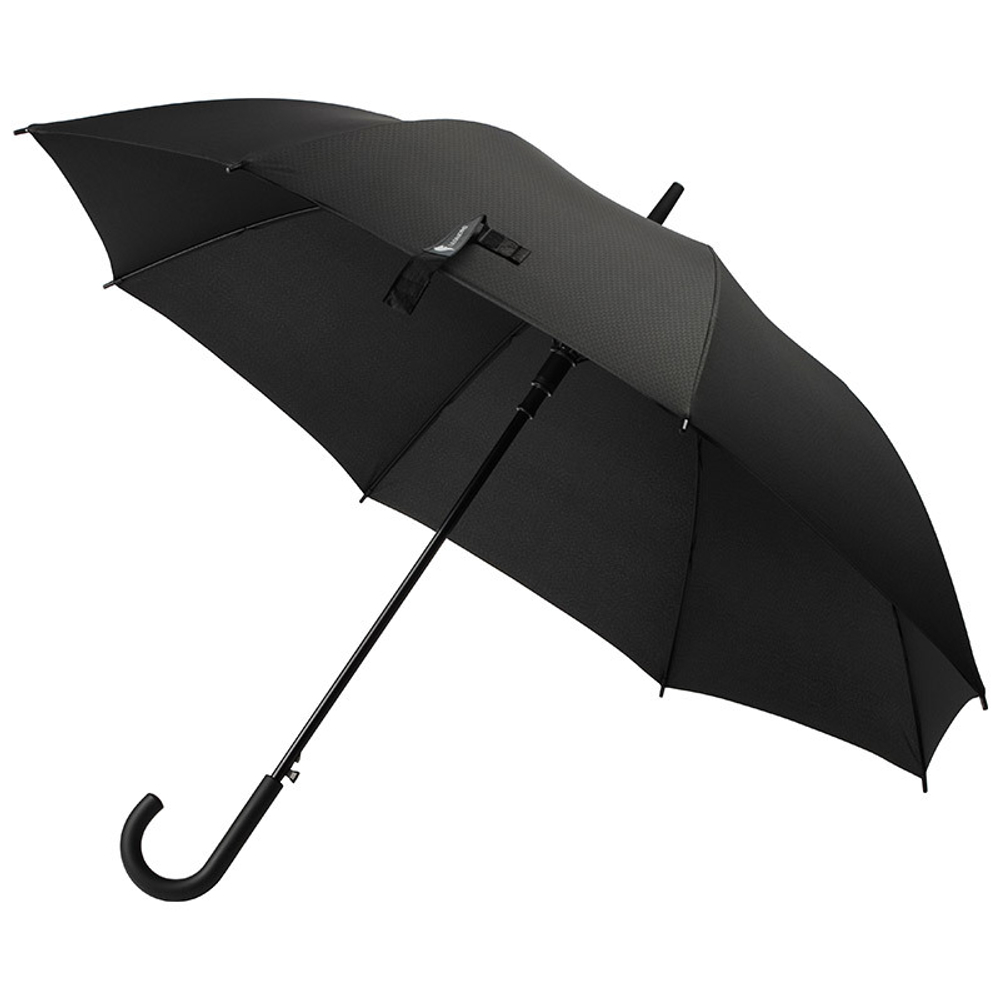 Зонт-трость полуавтоматический складной 119см (полиэстер) черный